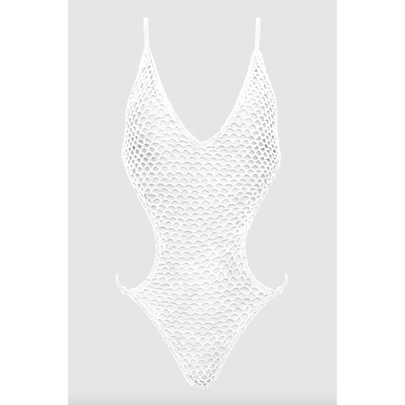 Acacia ARIA Crochet One Piece Swimsuit- Pikake - Minimalist - Adjustable Straps - Picture 10 of 13